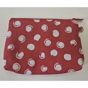 Thirty-One Mini Zipper Pouch Red & White Swirl Dot 229A (Retired)